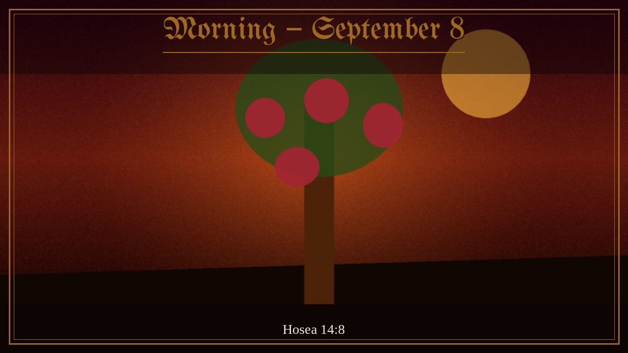 Morning – September 8 | Spurgeon Devotional