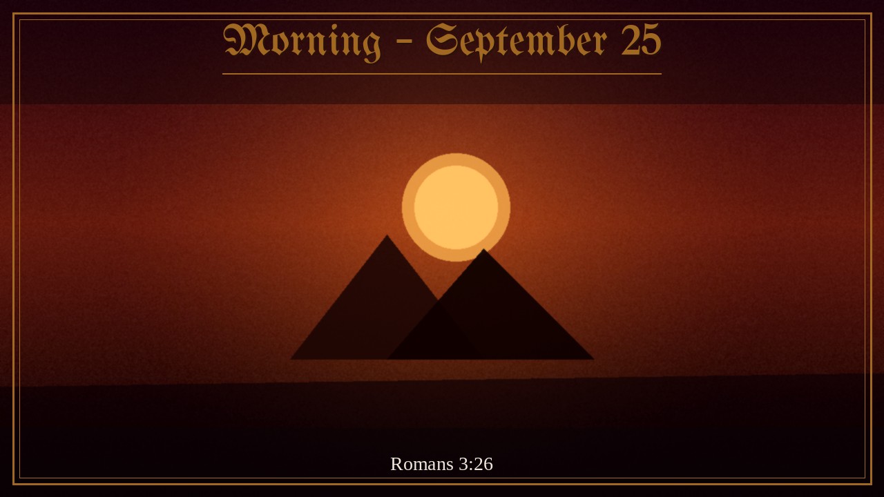 Scales of justice balanced by the cross in gold light, Morning September 25