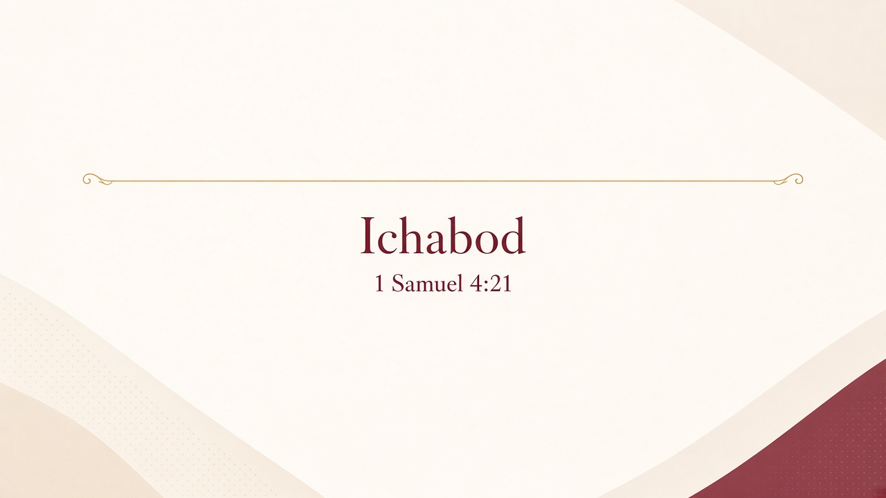 Ichabod glory departed title card — Milk featured image, 1 Samuel 4:21