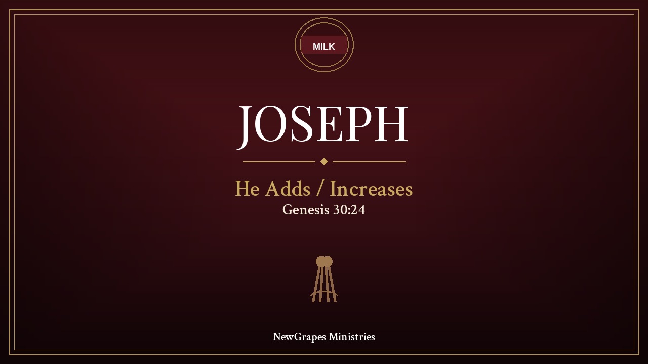 Joseph he adds title card — Milk featured image, Genesis 30:24