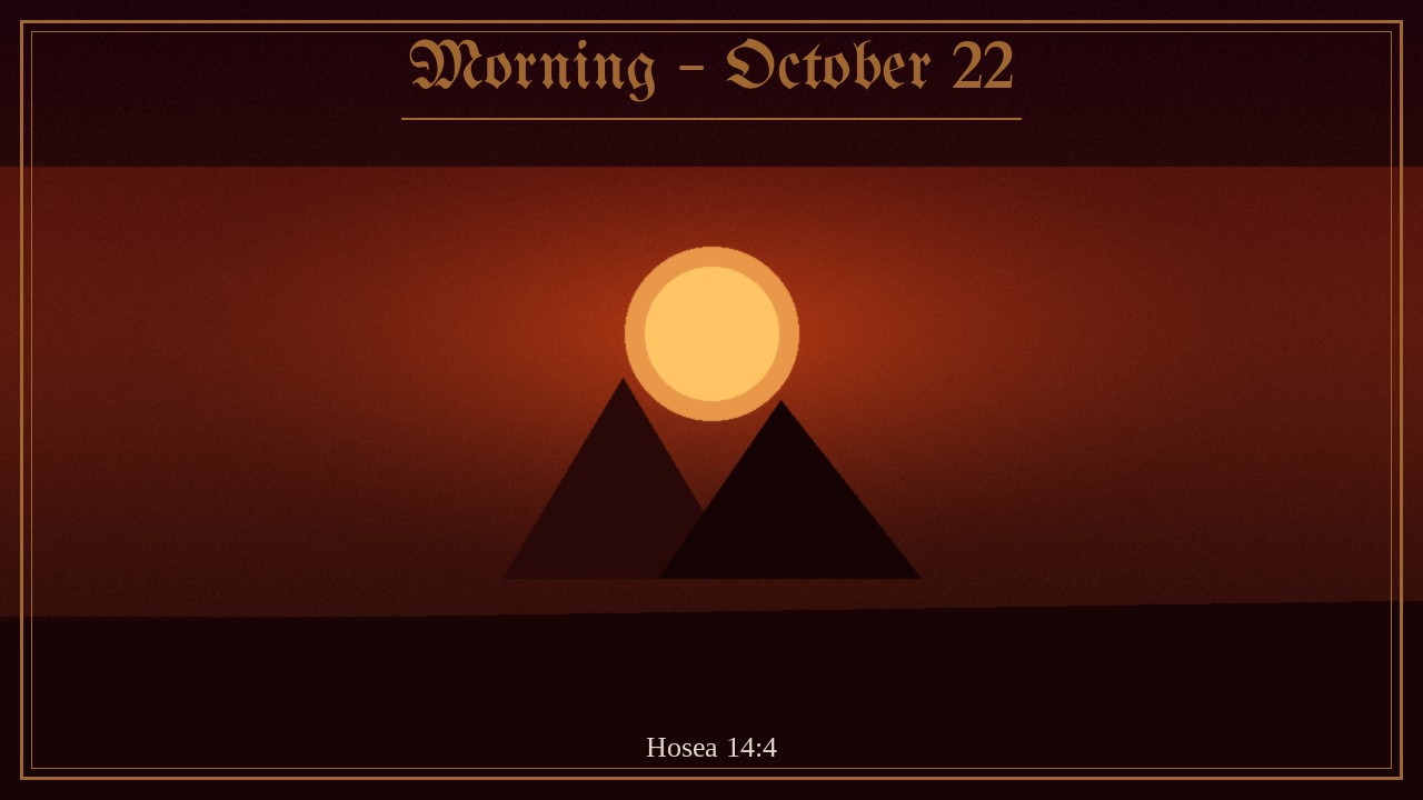 Morning – October 22 | Spurgeon Devotional