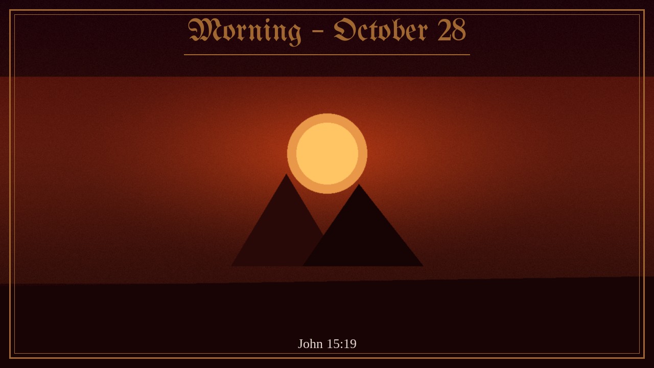 Morning – October 28 | Spurgeon Devotional
