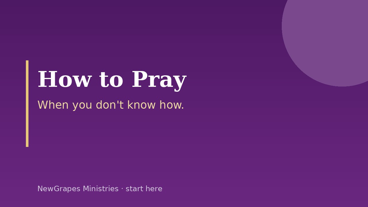 How to Pray — title card